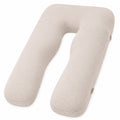Cojín de embarazo en U 140 cm de tejido beige con soporte corporal