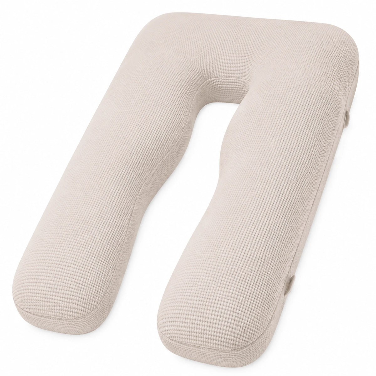 Cojín de embarazo en U 140 cm de tejido beige con soporte corporal