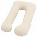 Almohada de embarazo en U 140 cm de tejido acolchado beige para descanso y apoyo corporal