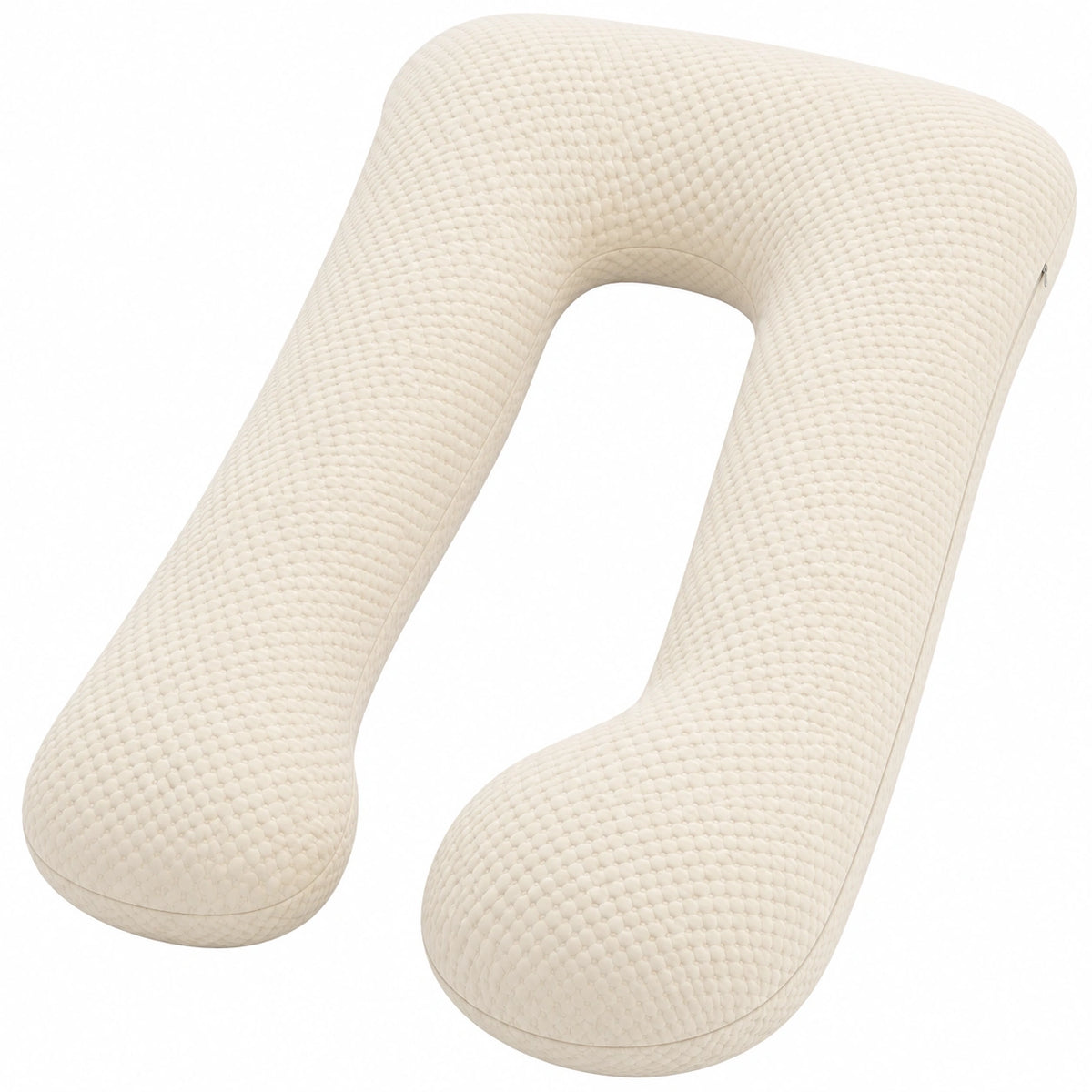 Almohada de embarazo en U 140 cm de tejido acolchado beige para descanso y apoyo corporal