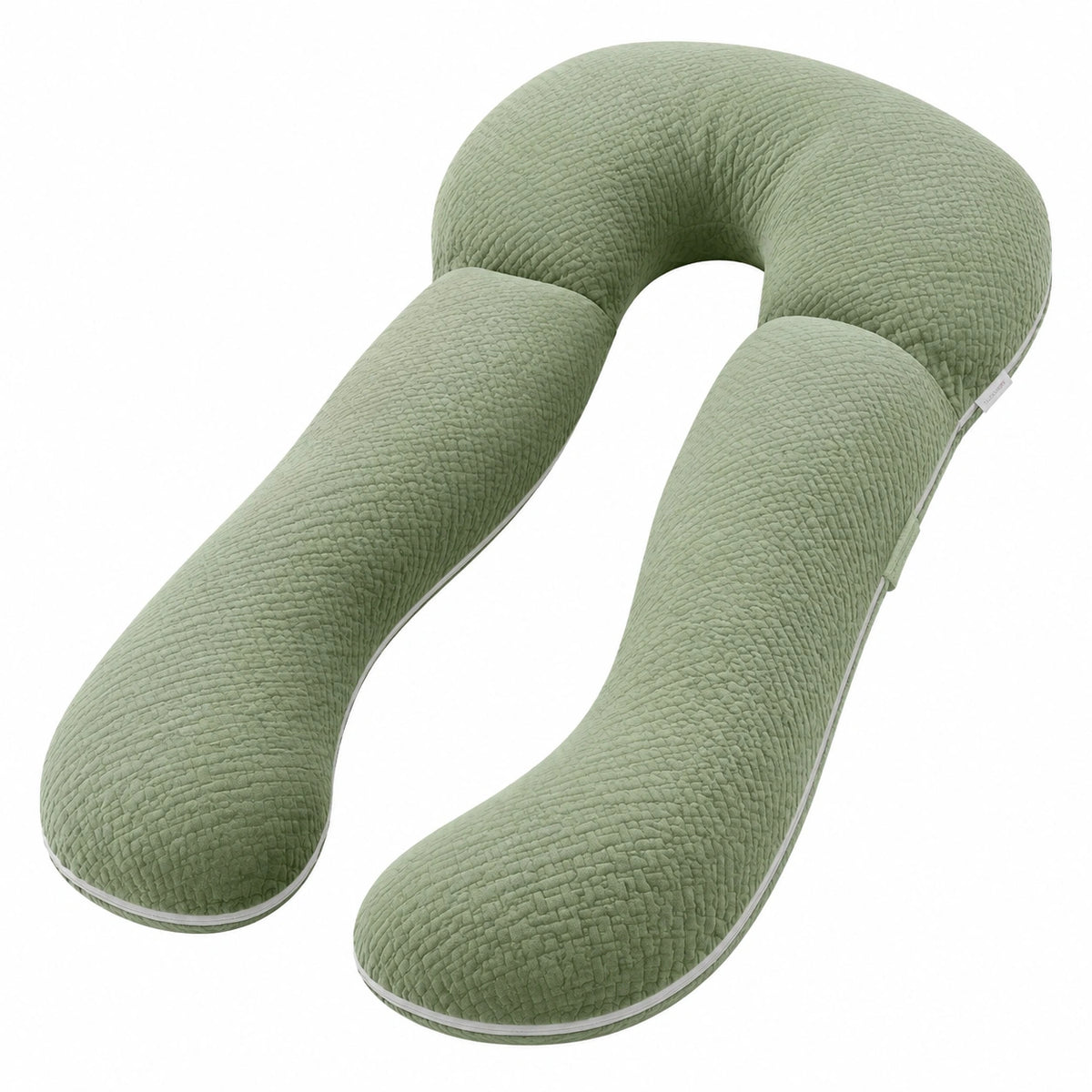 Almohada corporal en U 140 cm de poliéster verde para embarazo y descanso