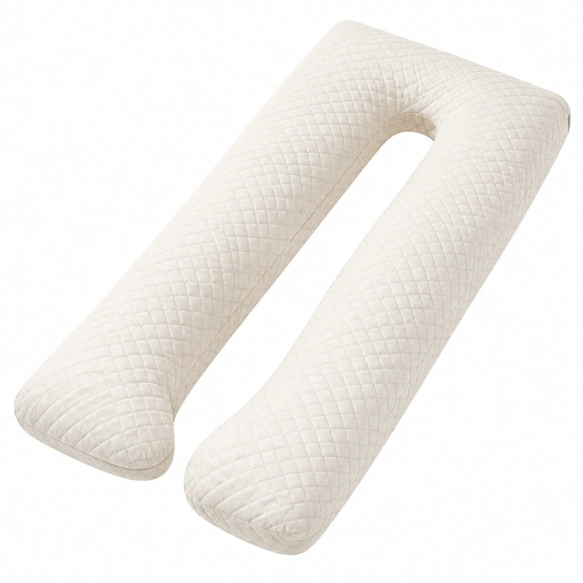 Cojín de embarazo en U 140 cm acolchado color crema para descanso corporal