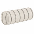 Cojín cilíndrico 20 x 50 cm de tejido beige y negro con rayas decorativas