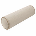 Cojín cilíndrico 15 x 50 cm de tela beige para apoyo decorativo