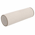 Cojín cilíndrico 15 x 45 cm de tejido acanalado beige para apoyo decorativo