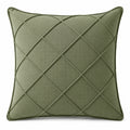 Cojín cuadrado 45 cm verde de tejido con relieve geométrico decorativo