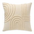 Cojín decorativo cuadrado 45 x 45 cm de algodón beige con relieve estilo bohemio