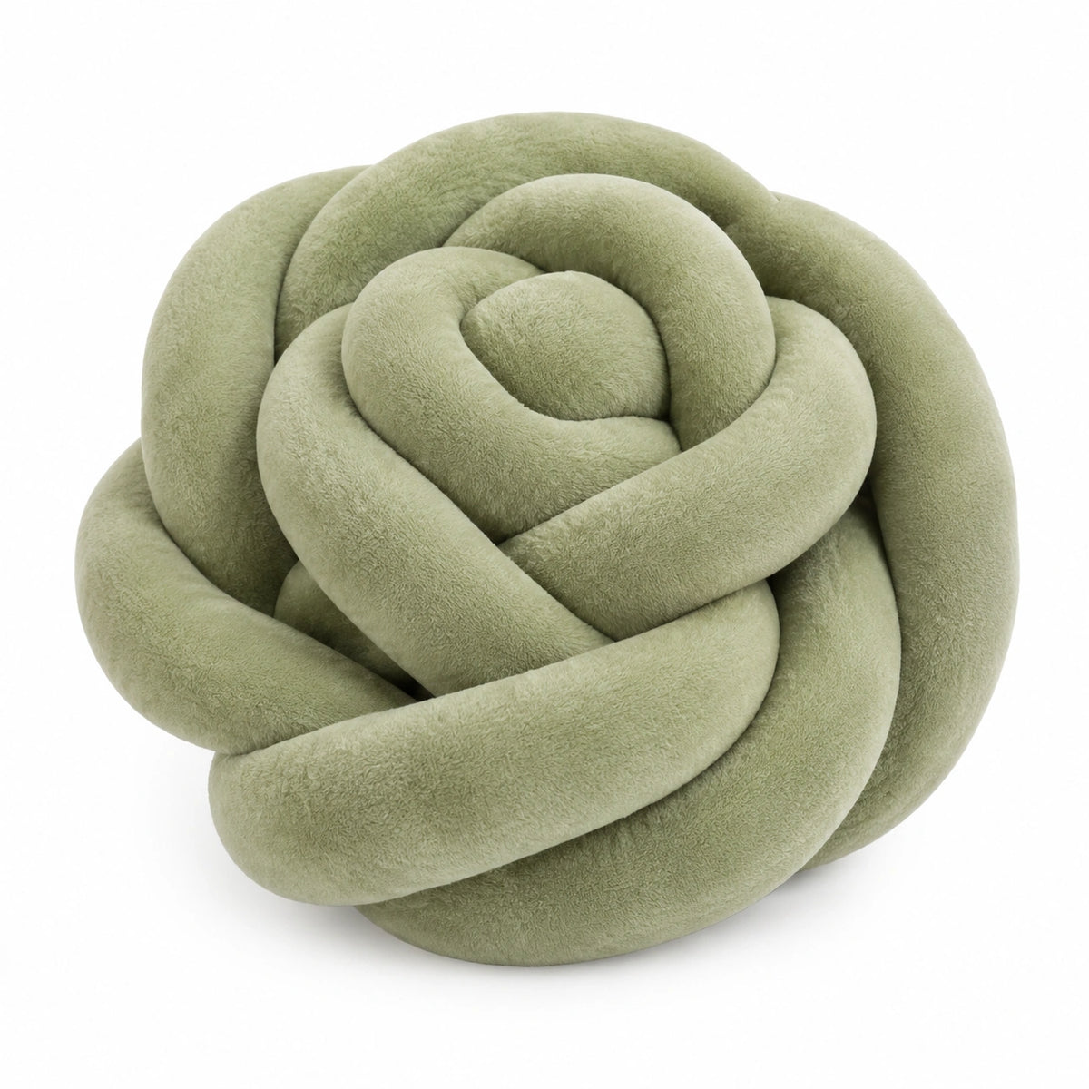 Cojín decorativo de nudo 30 cm de felpa verde salvia - suave