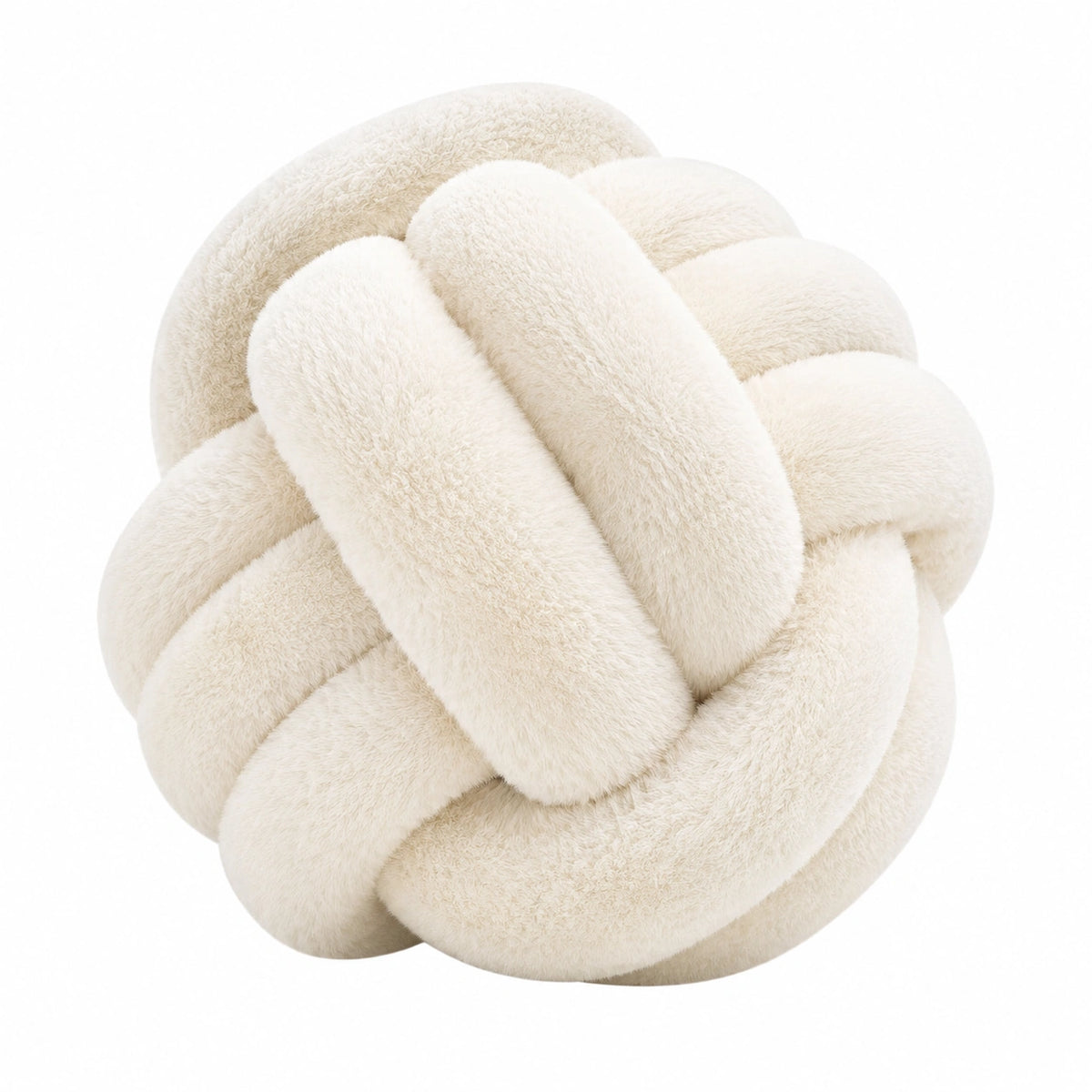 Cojín decorativo de nudo 30 cm de poliéster beige suave