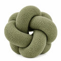 Cojín decorativo de nudo 30 cm en tejido bouclé verde estilo moderno